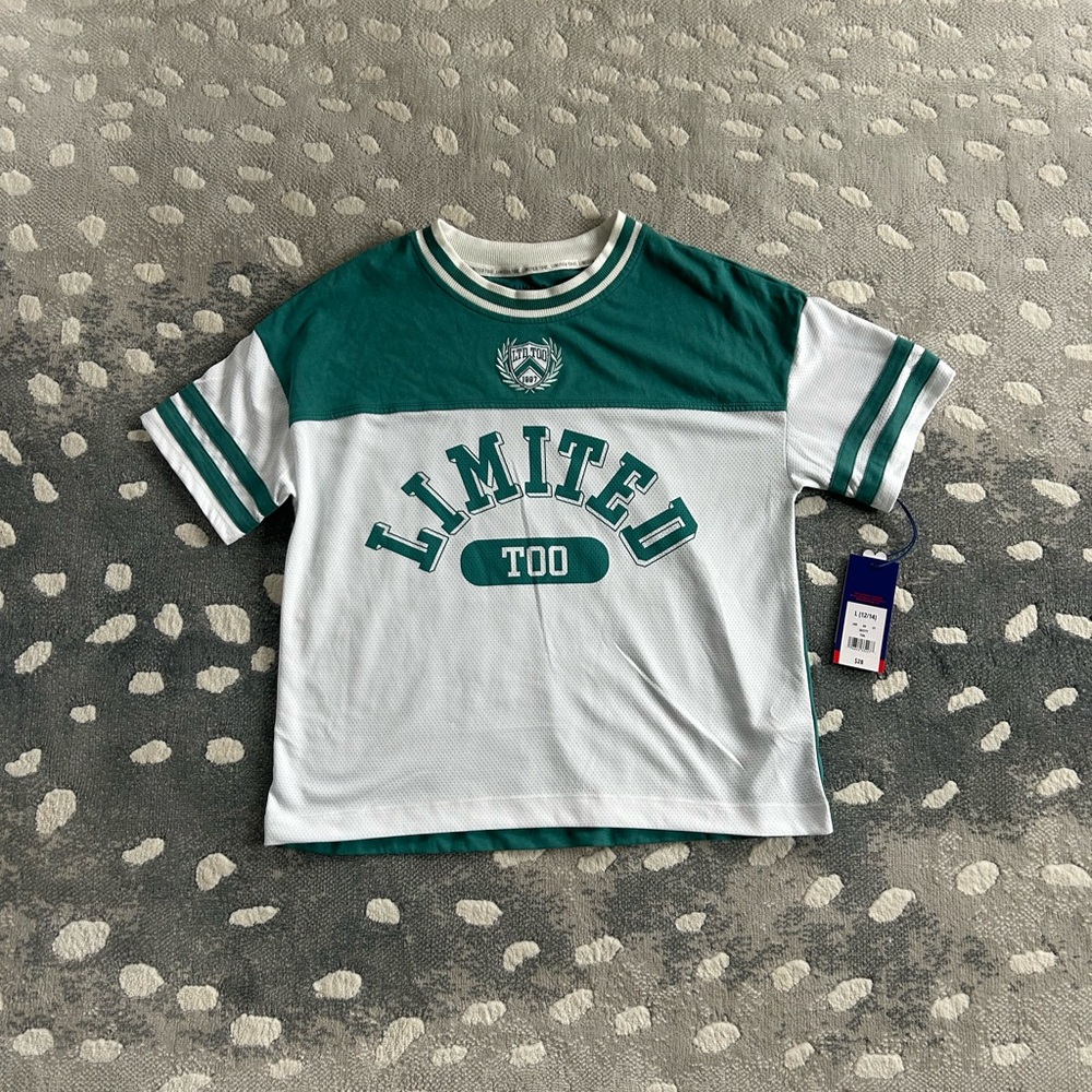Limited Too Teal & White Athletic Graphic Tee